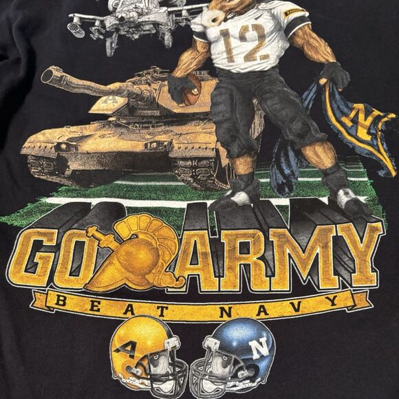 Army Navy 2013 Football Game Front Back Graphic Long Sleeve T Shirt MENS S Black - Picture 5 of 13
